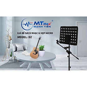 Mua Giá để sách nhạc D2 - Kèm kẹp mic  kẹp điện thoại - Chân giá đỡ bản nhạc tích hợp chân đứng phòng thu gắn micro karaoke