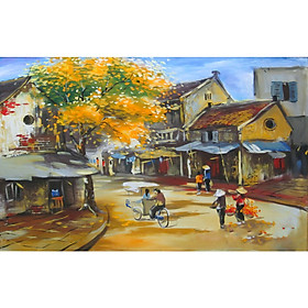 Mua Tranh phố cổ - tranh vẽ tay - tranh sơn dầu - tranh treo phòng khách