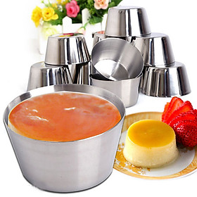 Combo 5 Khuôn Làm Bánh Inox 304 ( 7cm ) Làm Bánh Flan, Rau Câu, Cupcake, Làm Đá Không Gỉ