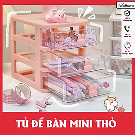 Mua Kệ Đựng Phụ Kiện Văn Phòng Phẩm Để Bàn Thiết Kế Tay Cầm Hình Thỏ Dễ Thương - Kệ Tủ Mini 2 3 4 Tầng Giao Màu Ngẫu Nhiên- Hàng chính hãng