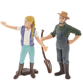 Realistic Female Farmer People Figurine Model Action Figure Kids Toys Gifts