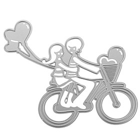 Hình ảnh Lovers with Bike Cutting Dies Stencils for DIY Embossing Paper Cards Craft