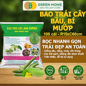 100 Túi Bọc Hoa Quả GreenHome, Ổi Bưởi Xoài Na Mướp (Có Nút Cài), Sử Dụng 3-5 Năm, Nhiều Kích Thước