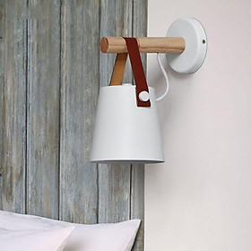 Đèn tường đai phong cách Bắc Âu E27 Ánh sáng tường gỗ hiện đại hiện đại Đơn giản Sáng tạo Sáng tạo Phòng ngủ Phòng ngủ áp dụng 2213 cm trắng 1 mảnh