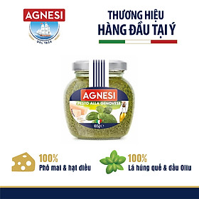 Sốt Pesto Alla Genovese Agnesi 185g truyền thống của Ý chứa dầu Oliu và