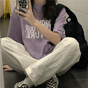 Áo Phông Hàn Quốc Nam Nữ Dáng Rộng Dont Bo Future Ngắn Tay Unisex 2 Màu