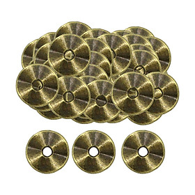 100 Pieces Round Spacer Beads Metal ,Accessory ,Ancient Bronze Color, Hole 1.7mm Flat Disc Loose Beads 10mm for Bangle Jewelry Making DIY Craft