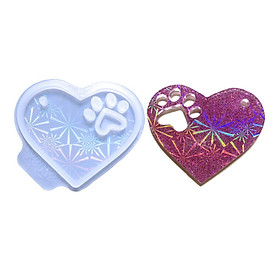 Heart Silicone Mould DIY Epoxy Keychain Pendant Tray Love Resin Casting