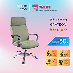Mua Ghế văn phòng chân xoay lưng cao bọc PU SMLIFE Grayson