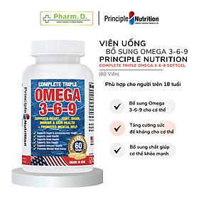 Viên Uống Dầu Cá Bổ Sung Omega 369 PRINCIPLE NUTRITION Hỗ Trợ Tim Mạch