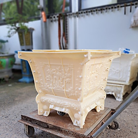 Khuôn Chậu Cảnh ABS, Khuôn Chậu Cảnh Vuông 50 Chân Liền
