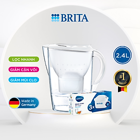 Combo Bình lọc nước BRITA Marella Cool 2.4L kèm Hộp 3 lõi lọc BRITA Maxtra Plus - Hàng Chính Hãng