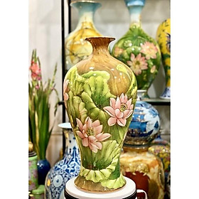 Mua Mai bình tài Lộc H50cm  vẽ vàng kim 3D. Gốm sứ Bát Tràng cao cấp