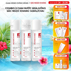 Combo 3 Chai Nước Hoa Hồng Sắc Ngọc Khang 145ml
