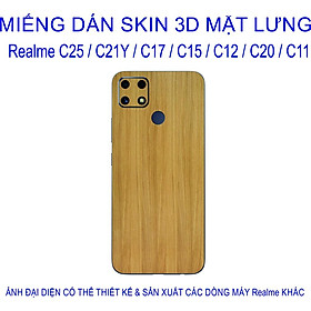 Miếng Dán Skin 3D mặt lưng dành cho Realme C25 / C21Y / C17 / C15 / C12 / C20 / C11, chống trầy xước, hình ảnh 3D