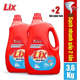 COMBO 2 Chai nước giặt Lix đậm đặc hương hoa 2 chai x 3.6kg NG360