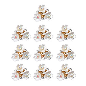 10x Crystal Rhinestones Flower Buttons Beads Flatback Embellishments DIY Jewelry