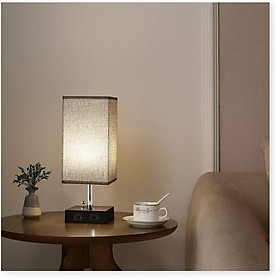 Đèn Ngủ Để Bàn Phòng Ngủ Công Nghệ 2 USB 2Power Bedside Table Lamp