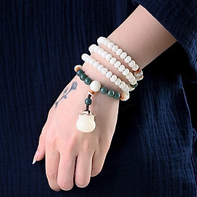 VÒNG CHUỖI 108 HẠT BẠCH NGỌC BỒ ĐỀ TỰ NHIÊN KHẮC TÚI TIỀN KÈM HỘP ĐỰNG