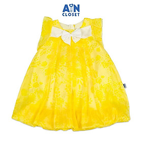 Đầm bé gái họa tiết hoa Catalina Vàng tơ - AICDBGMOZAPK - AIN Closet