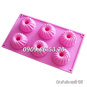 Khuôn làm bánh, rau câu, socola silicon 6 hình xoắn ốc – Mã số 1333