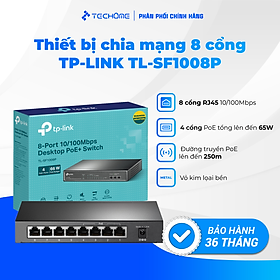 Mua Switch Chia Mạng Để Bàn 8 cổng 10/100Mpbs với 4 cổng PoE+ Tp-link TL-SF1008P - Hàng chính hãng