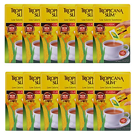 Combo 12 Hộp Đường Ăn Kiêng Tropicana Slim Low Calorie Sweetener Classic (50  x 2g)