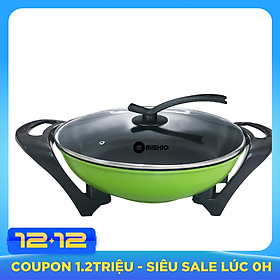 Nồi Lâu Điện Mishio MK219 1200W, dung tích 5L - Màu xanh cốm - Hàng chính hãng