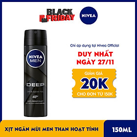 Xịt Ngăn Mùi Nivea Men Than Hoạt Tính 80027 (150ml)
