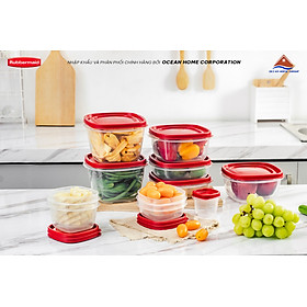 Hình ảnh Hộp đựng thực phẩm Rubbermaid nắp đỏ 10 size - An toàn vệ sinh 