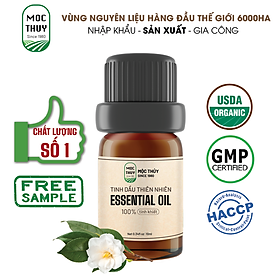 Tinh Dầu Hoa Trà Nguyên Chất Hữu Cơ MỘC THỦY 100ML - Camellia Essential Oil - Khử Mùi Xông Thơm Phòng, Thư Giãn - Đạt chuẩn chất lượng kiểm định