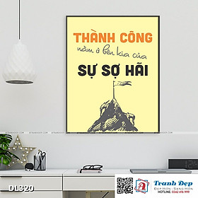 Tranh động lực trang trí phòng làm việc - Thành công nằm ở bên kia của sự sợ hãi - DL320