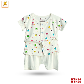 Quần áo sơ sinh Babiboo bộ ngắn tay cho bé vải viscose mềm mại, mịn mát (BTK54+ BTK20)