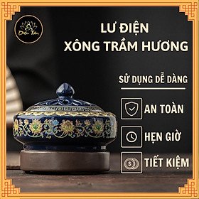 Lư điện lư xông trầm hương trầm nụ điện có hẹn giờ chỉnh nhiệt gốm sứ cao cấp chịu nhiệt -shop Diệu Tâm mã lu dien vien