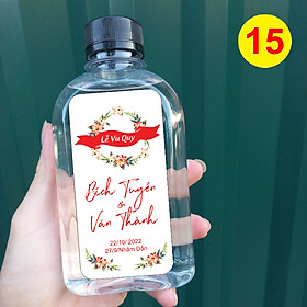 Mua Decal nhãn dán chai nước đám cưới - chai dẹp MS 15