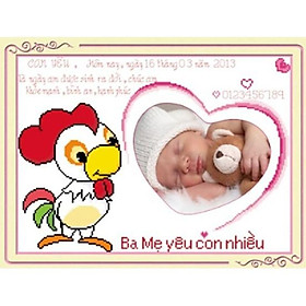 Mua Tranh thêu con gà (12 con giáp) 222709 - kích thước: 51 * 39cm. (TRANH CHƯA LÀM)