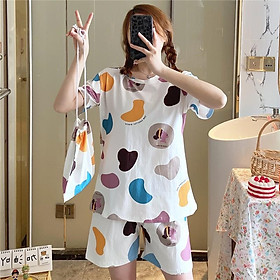 Đồ Bộ Cộc Hè Mặc Nhà Mặc Mặc Ngủ Họa Tiết Kute Vải Mát, Mềm Mại CCTT10