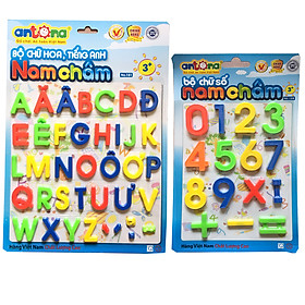 Combo 2 Bộ Chữ Cái In Hoa Nam Châm Và Bộ Số Antona Theo Quy Chuẩn Bộ Giáo Dục BENRIMART-HS
