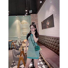 Đầm body sọc lạ mắt - Hàng nhập cao cấp