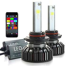 RGB Headlight Car LED Colorful BT APP H7 H4 LeadLamp Clearance Lamp Bulb