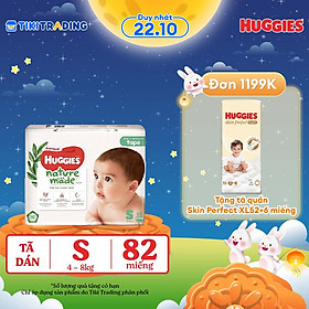 Tã Dán Siêu Cao Cấp Huggies Platinum Naturemade S82 (82 Miếng)