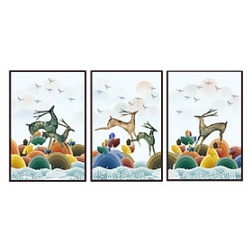 Mua Bộ 3 Tấm Tranh Nội Thất Nhà Đẹp Bằng Vải Canvas (40 x 60) Q28-080