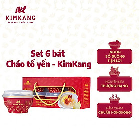 Hộp Quà 6 Bát Cháo Tổ Yến Bào Ngư Sò Điệp KimKang Bổ Dưỡng Thượng Hạng 255g