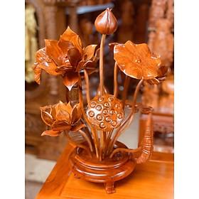 Mua Bình hoa sen gỗ hương - loại đẹp nhất