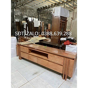 Kệ gỗ sồi sơn màu hương vàng và óc chó 2m ,2m2,2m4