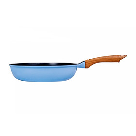 Chảo đúc ceramic màu xanh (dùng được tất cả các bếp, kể cả bếp từ) - Cạn - 28cm 