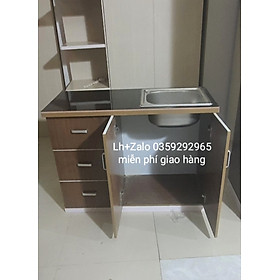 Mua Tủ bếp mini nhựa đài Loan ốp mặt gạch sẵn bồn rửa