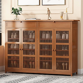 Mua Tủ giày 4 cánh 1m3 x 99cm màu nâu cổ điển decor phòng khách đẹp - Kệ để giày dép  Tủ giày thông minh nhiều ngăn