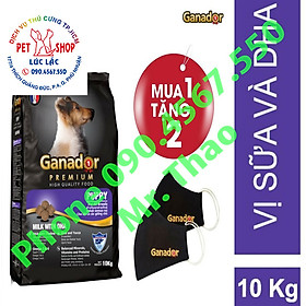 Thức ăn cho chó con Ganador vị sữa & DHA Milk with DHA 10kg - Tặng 2 khẩu trang