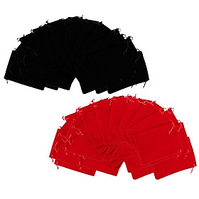 100pcs Red Black Velvet Drawstring Bags Wedding  Party Favor Gift Pouch